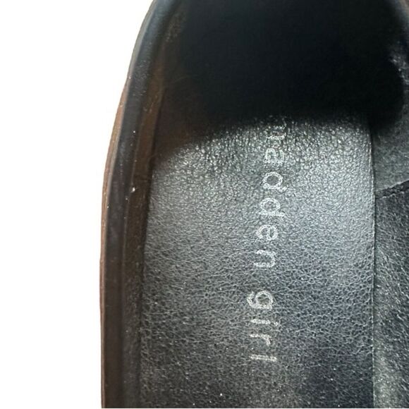 Madden Girl size 7 platform blocked heeled black penny loafer. 3.75 heel. Vegan - Picture 7 of 8